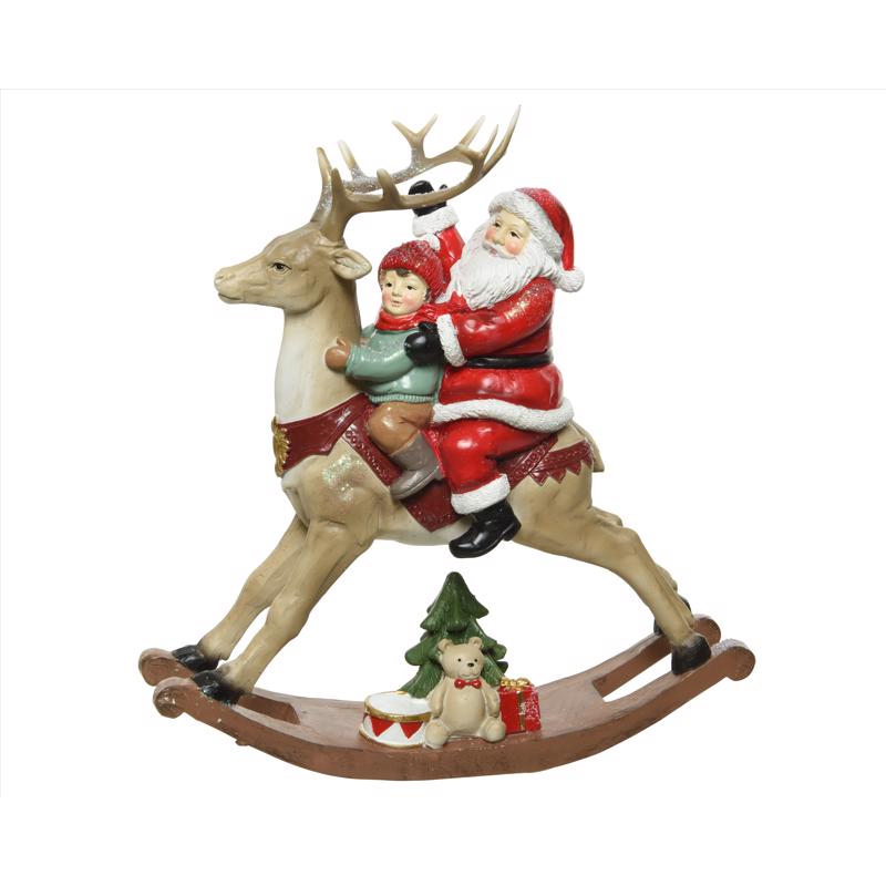Decoris 520644 Santa Rocker Table Decor, 8.86 inches