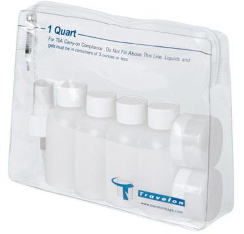 Travelon 02037 Travel Bag With Plastic Bottles, TSA Compliant