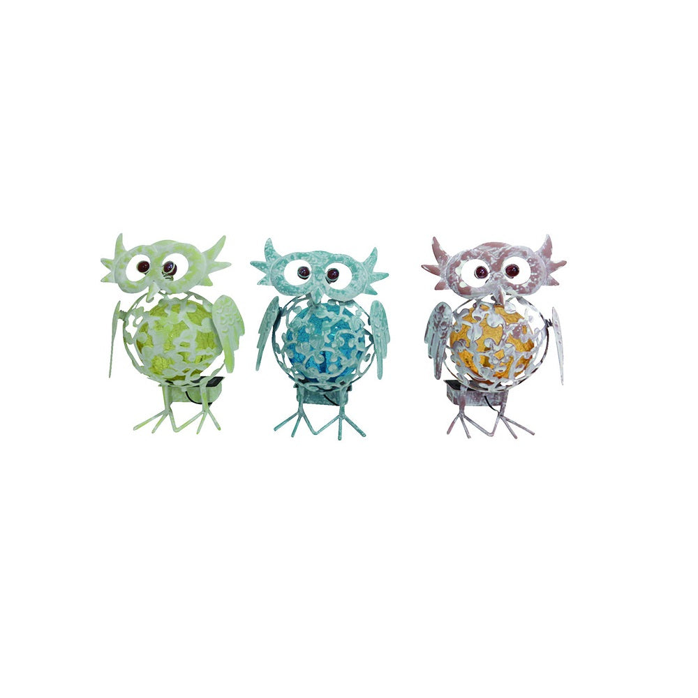 Alpine XPY146A Solar Owl Statue, Assorted Colors