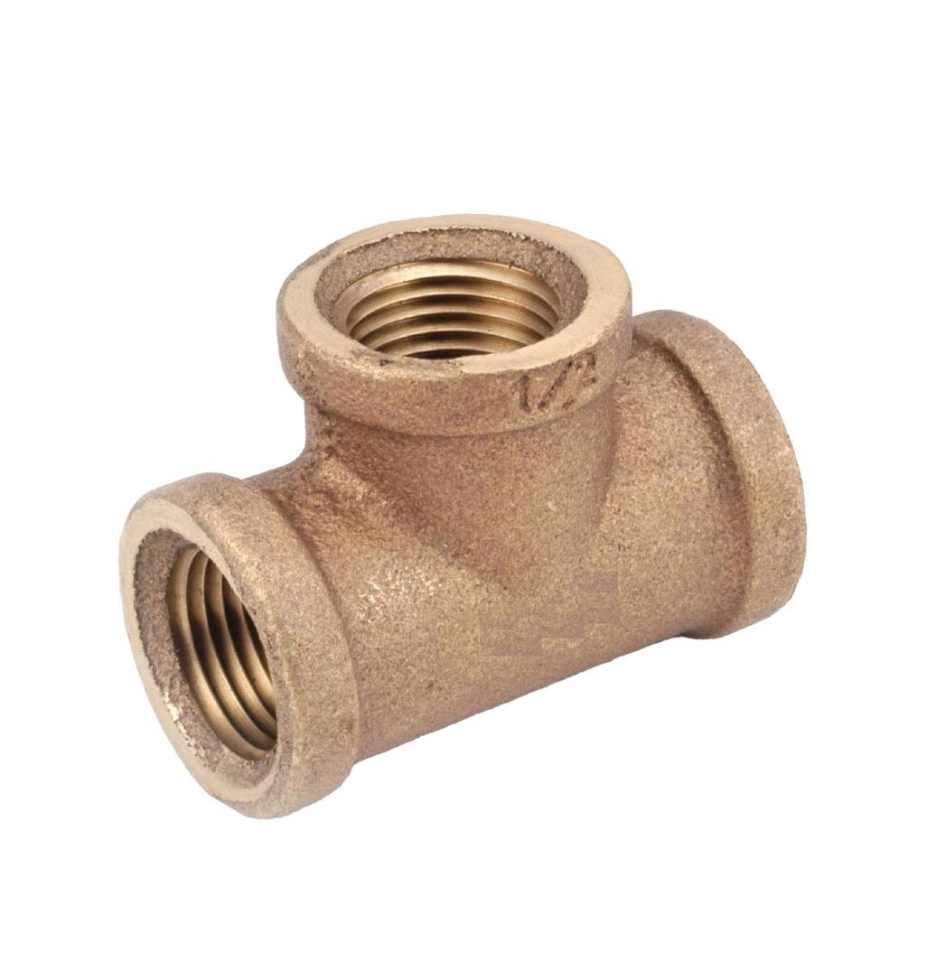 Anderson Metals 738101-04AH FPT Tee, Red Brass