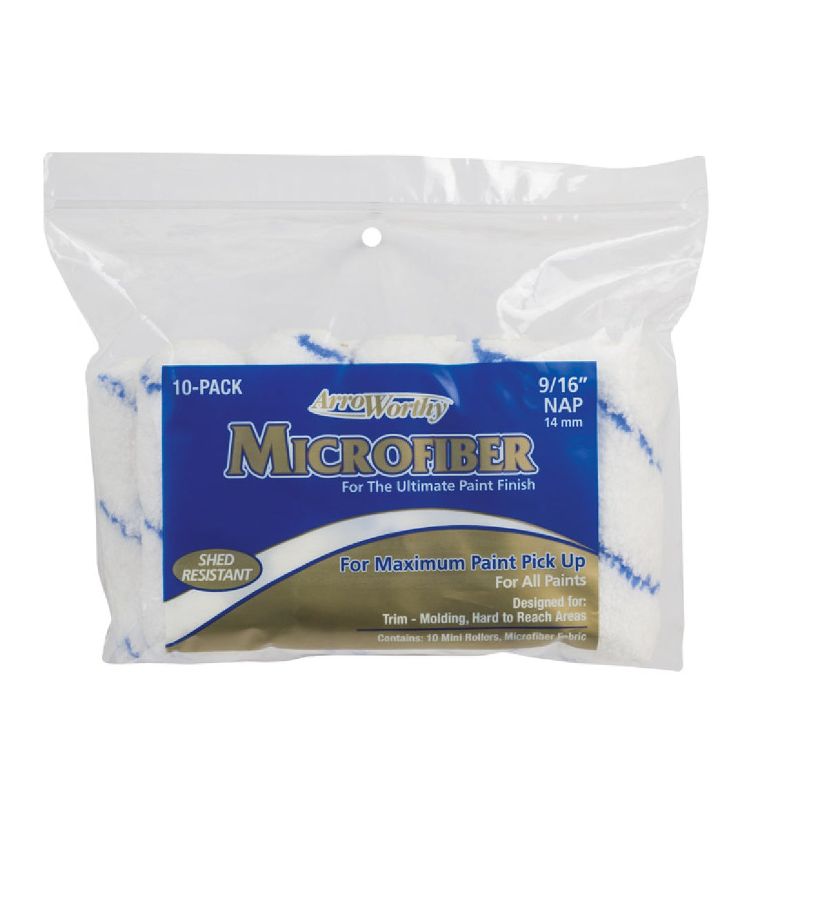 ArroWorthy 4-MFR4CK Microfiber Paint Roller Cover, 4" X 9/16"