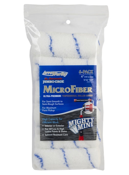ArroWorthy 4-MFR4JCCK Microfiber Paint Roller Cover, 9/16" x 4"