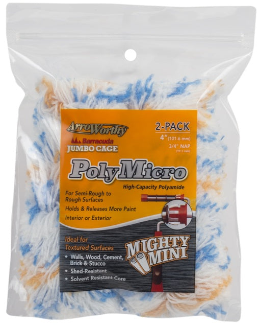 ArroWorthy 4"-PLA6JCT/P Jumbo Cage Poly Micro Roller Cover, 4"