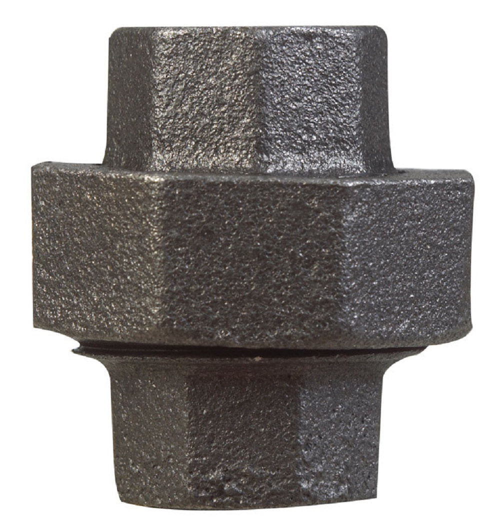 B & K 521-702HN Black Malleable Iron Union, 3/8" Fip