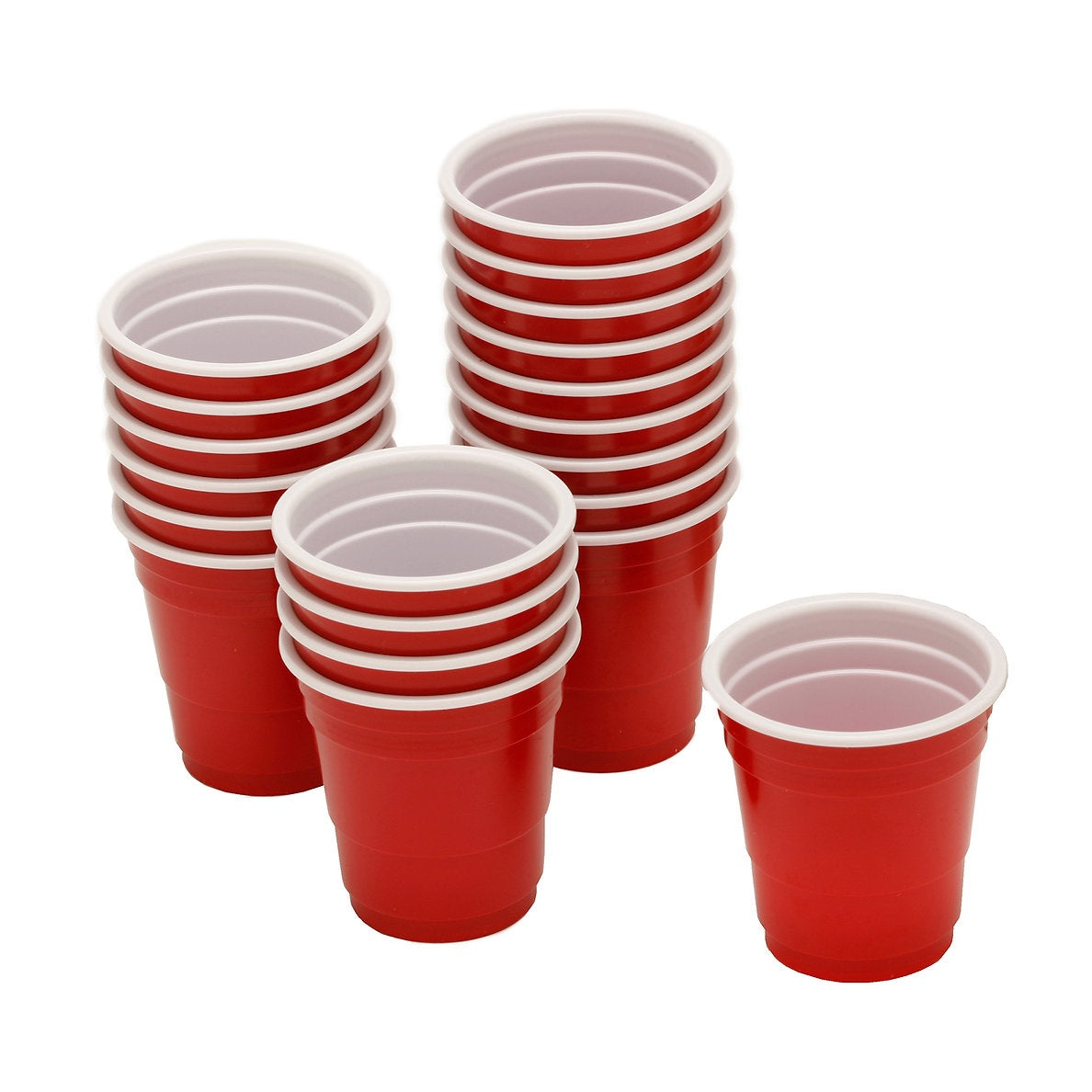 BarY3 BAR-0190 Disposable Shot Glass, Red/White, Polypropylene