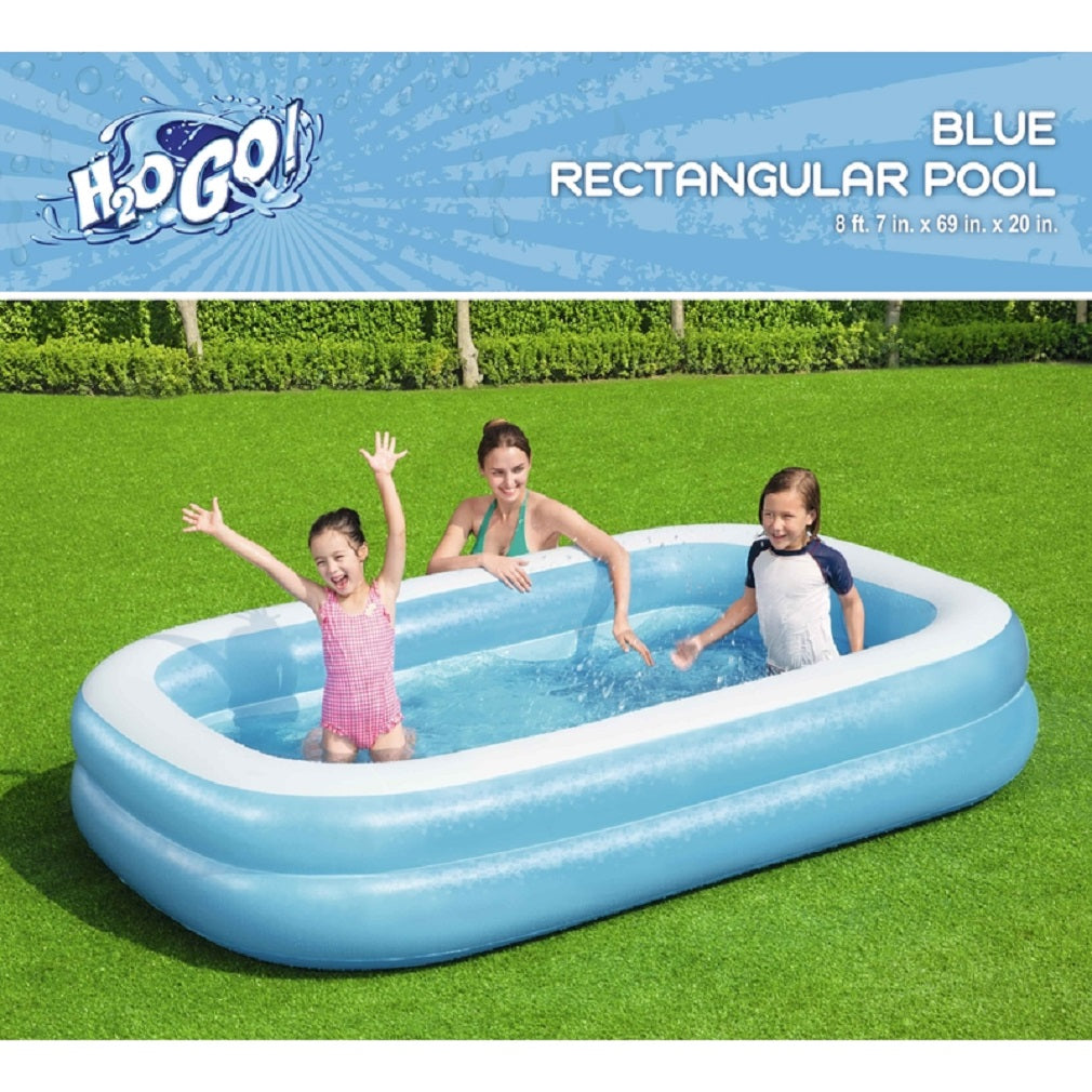Bestway 54006E H2OGO Rectangular Inflatable Pool, Blue, 206 Gallon
