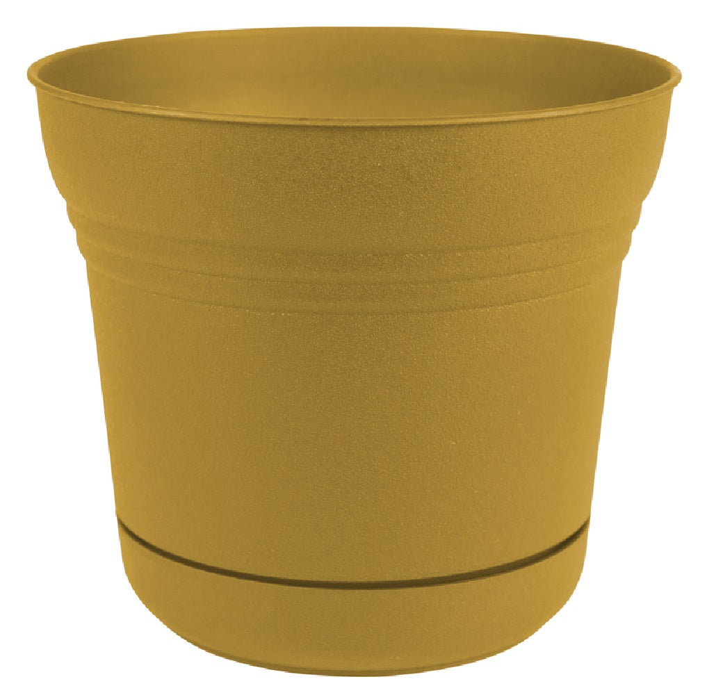 Bloem SP1023 Round Saturn Planter, Polyresin, Yellow, 10"