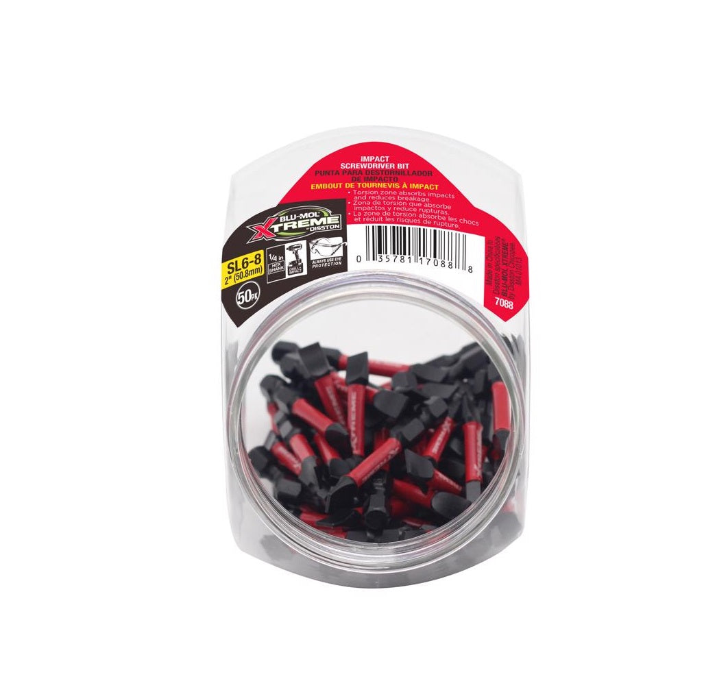 Blu-Mol Xtreme E0217088 Slotted Screwdriver Bit, S2 Tool Steel