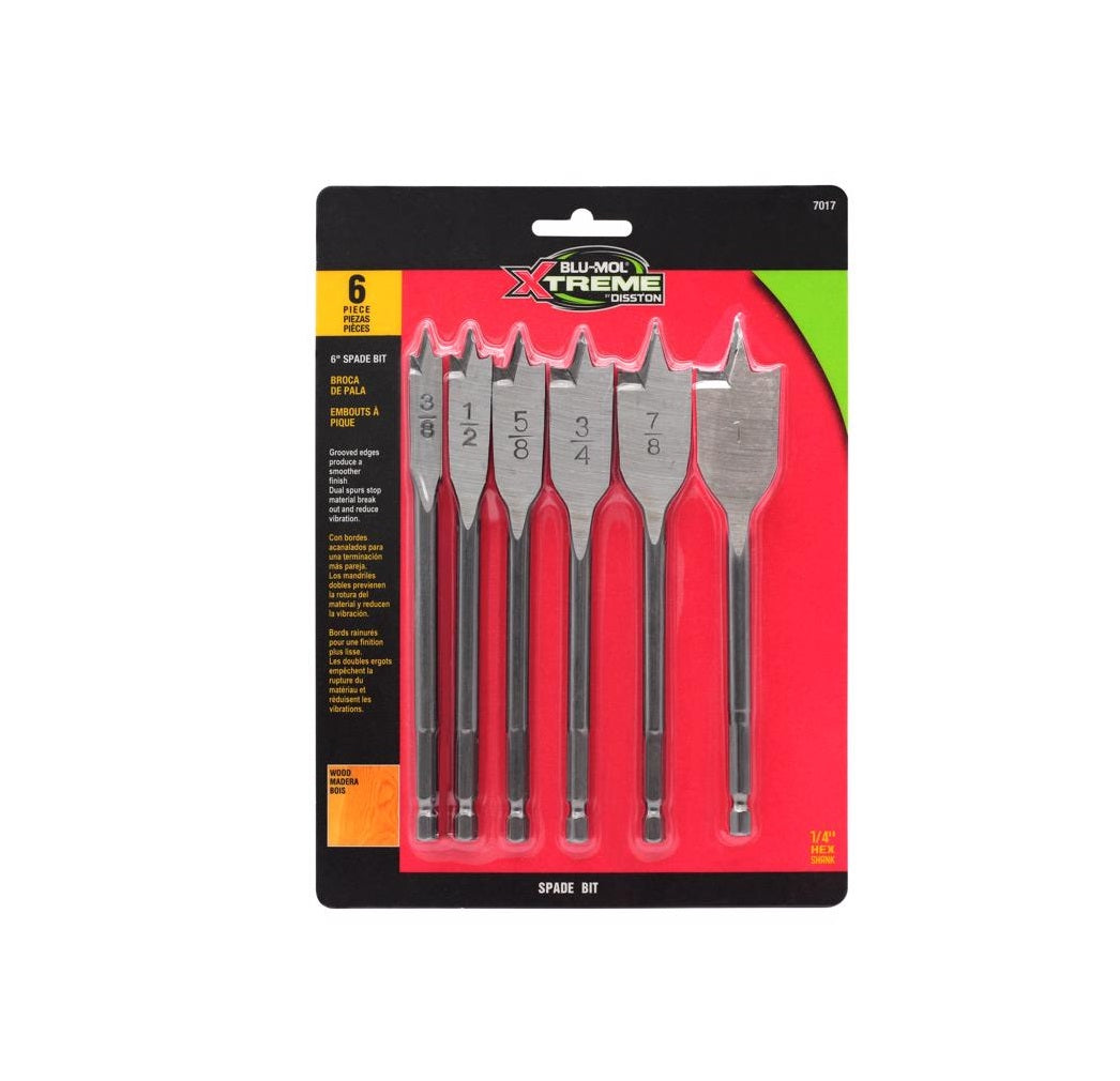 Blu-Mol Xtreme E0217017 Spade Bit Set, Carbon Steel