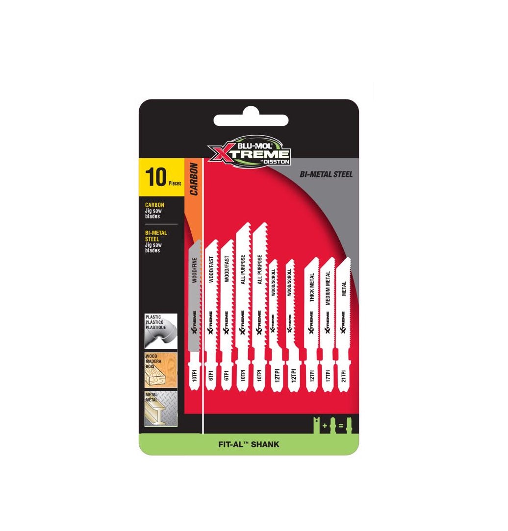 Blu-Mol Xtreme E0217094 Universal Jig Saw Blade Set, Bi-Metal