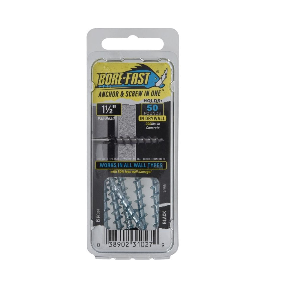 Bore-Fast 377617 Screw and Anchor, Steel