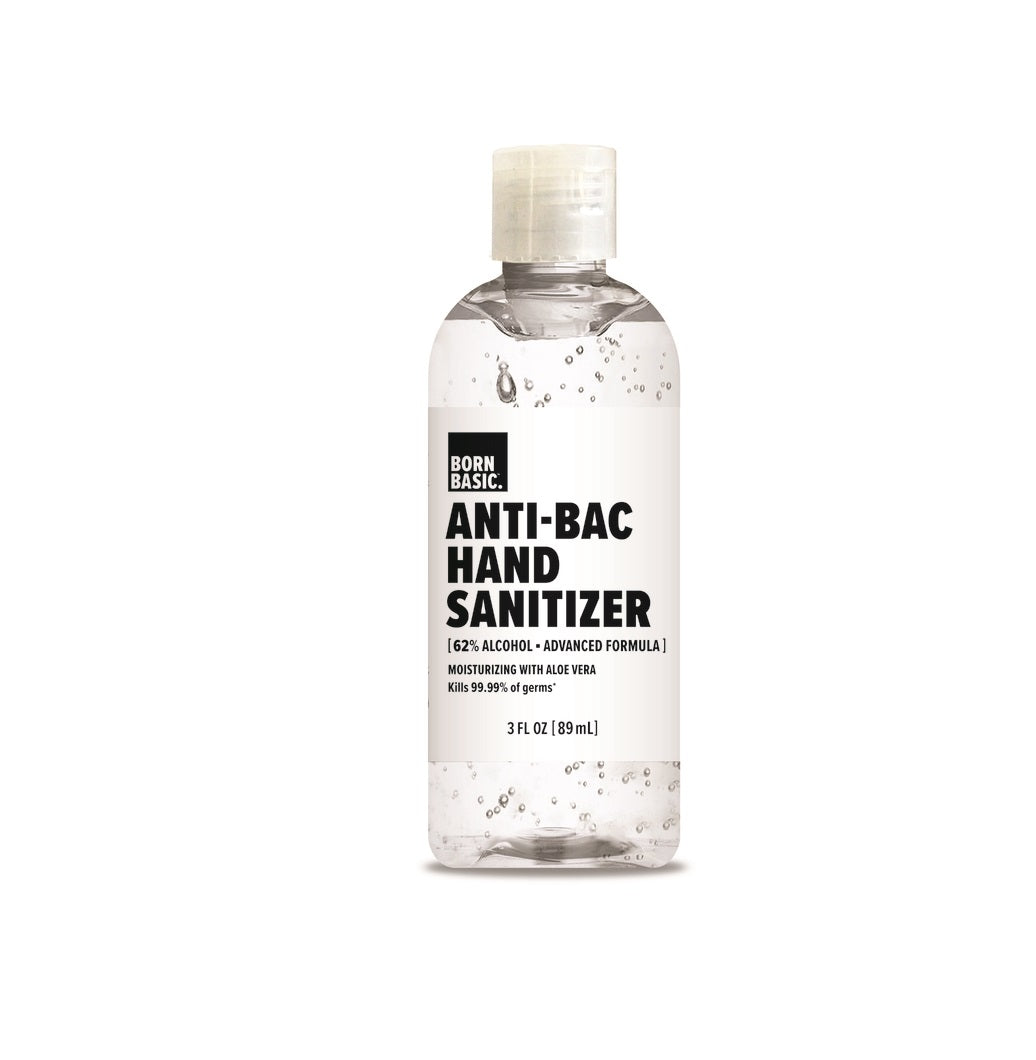 Born Basic ST3047 Antibacterial Hand Sanitizer, 3 Oz