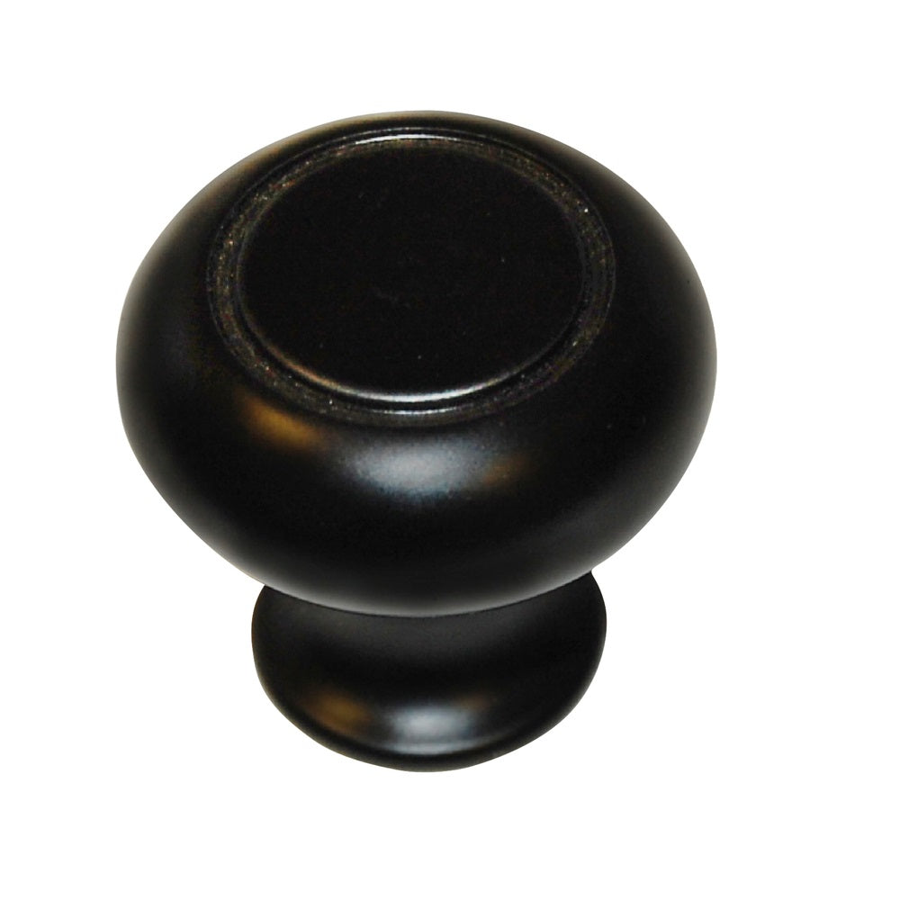 Bulldog 1791975 Round Cabinet Knob, Black
