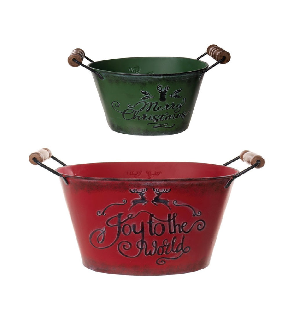 Celebrations D9180462/63 Christmas Bucket, Assorted Colors
