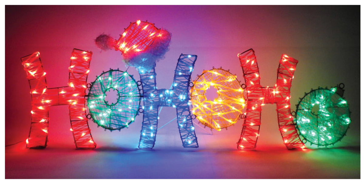 Celebrations 20763-71 LED Ho-Ho-Ho Train Window Christmas Decor, PVC