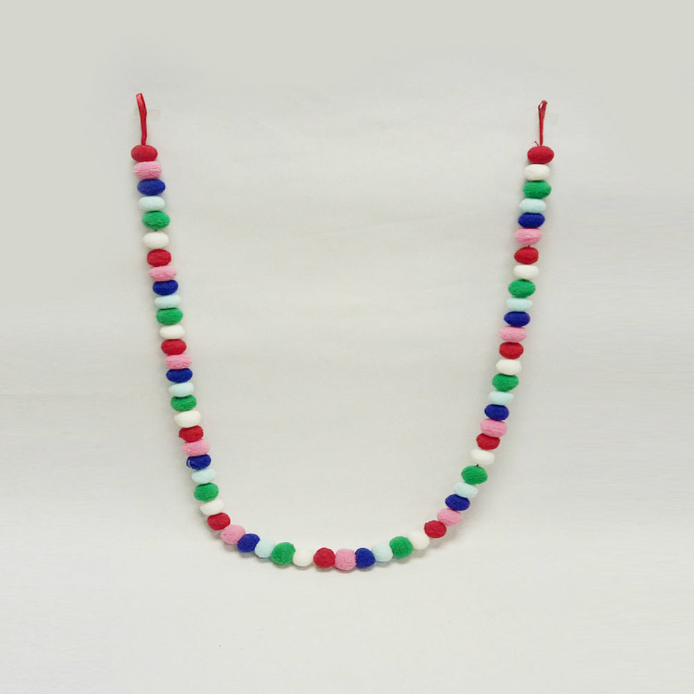 Celebrations TXF3184 Pom Pom Christmas Garland, Multicolored