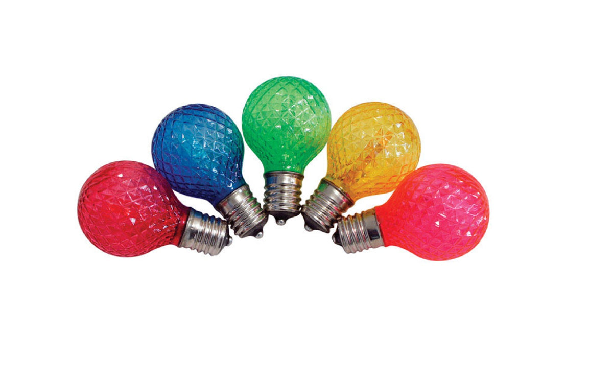 Celebrations UURT4211 LED G40 Globe Replacement Christmas Light Bulbs, 25 Bulb