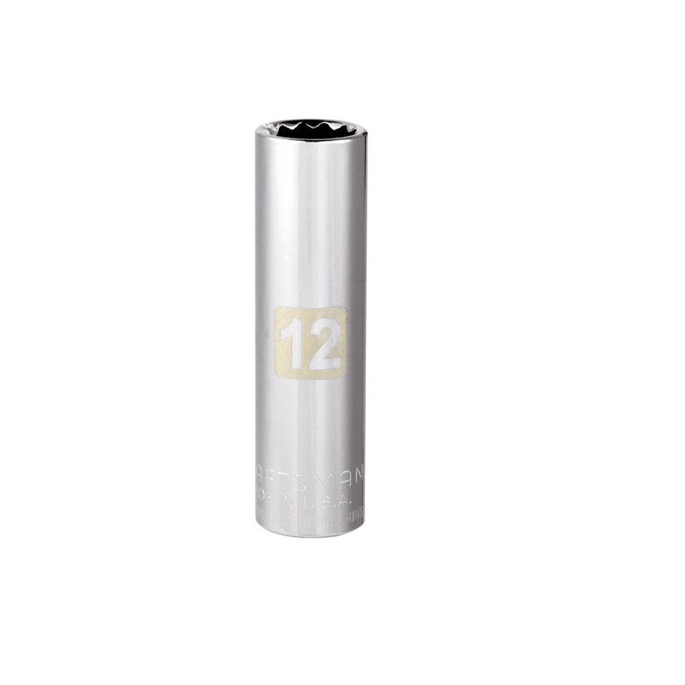 Craftsman CMMT44416 Metric 12 Point Deep Socket, 12 MM x 3/8 Inch