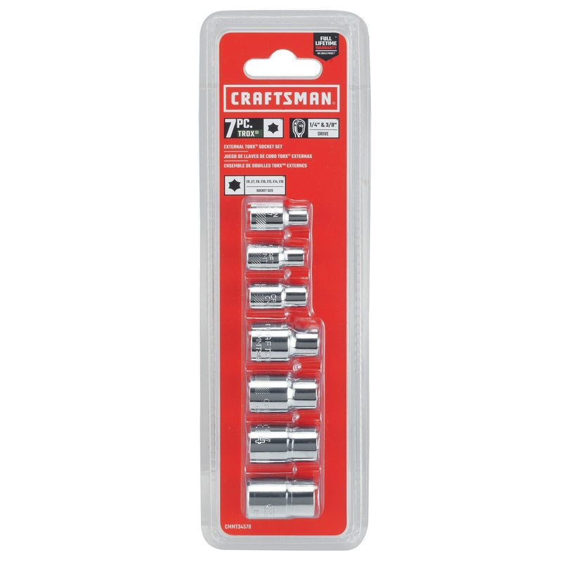 Craftsman CMMT34570 Metric 6 Point External Torx Socket Set, 7 Piece