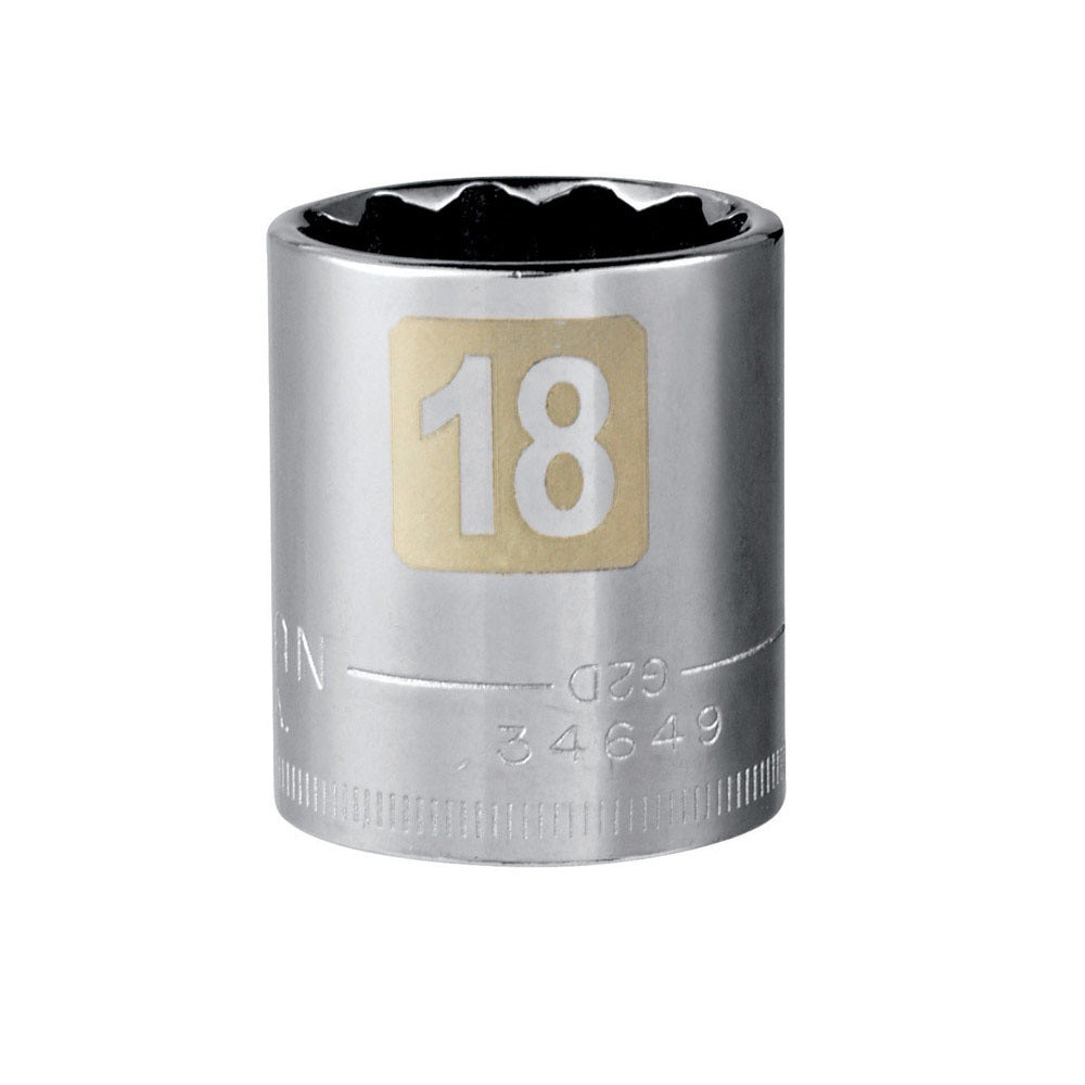 Craftsman CMMT44312 Metric Standard Socket, 18 MM x 3/8 Inch