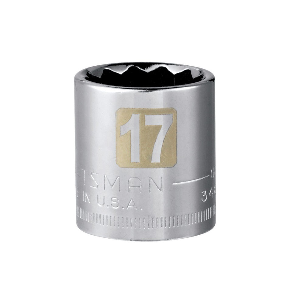 Craftsman CMMT44307 Metric Standard Socket, 17 MM x 3/8 Inch