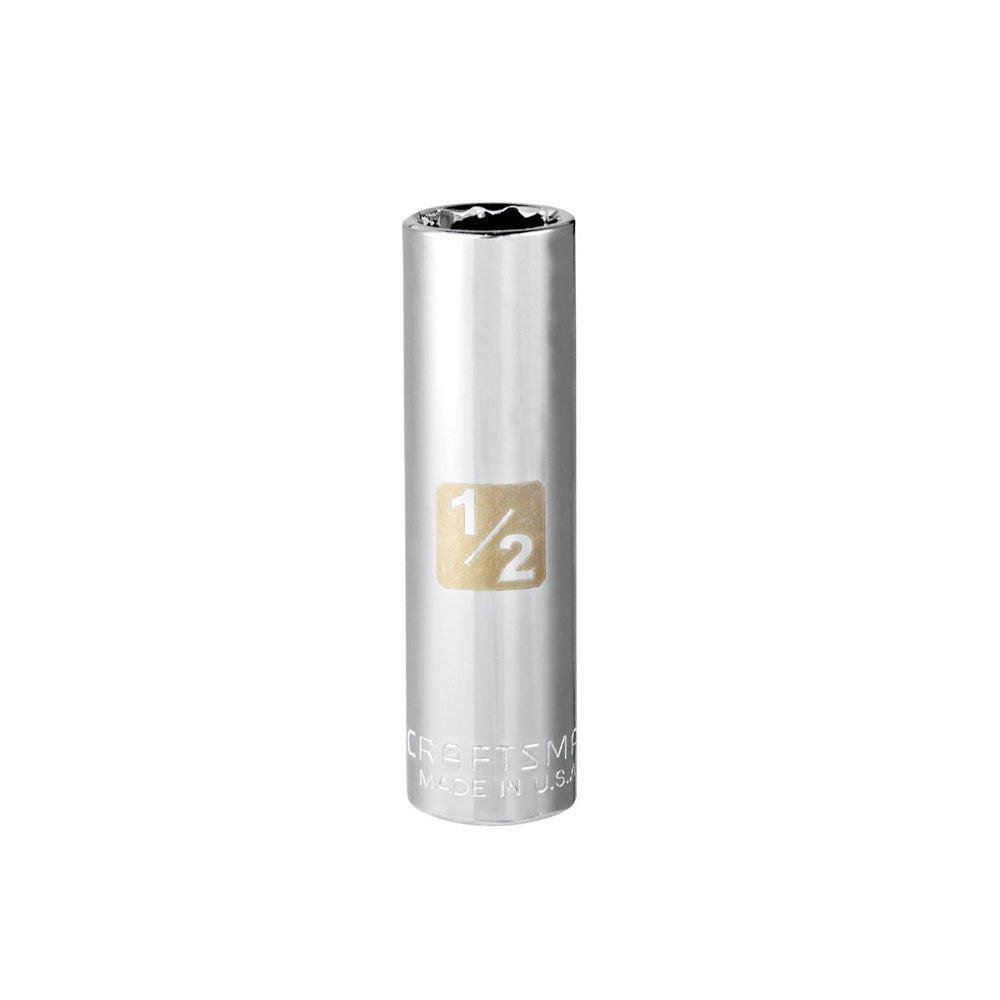 Craftsman CMMT43312 SAE 12 Point Deep Socket, 1/2 Inch x 3/8 Inch