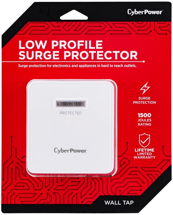 CyberPower 2 Outlets Surge Protector, White
