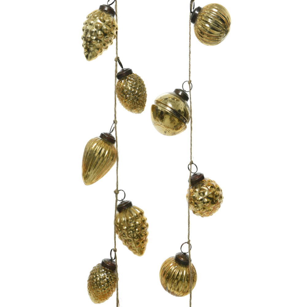Decoris 190001 Bauble Christmas Garland, Gold