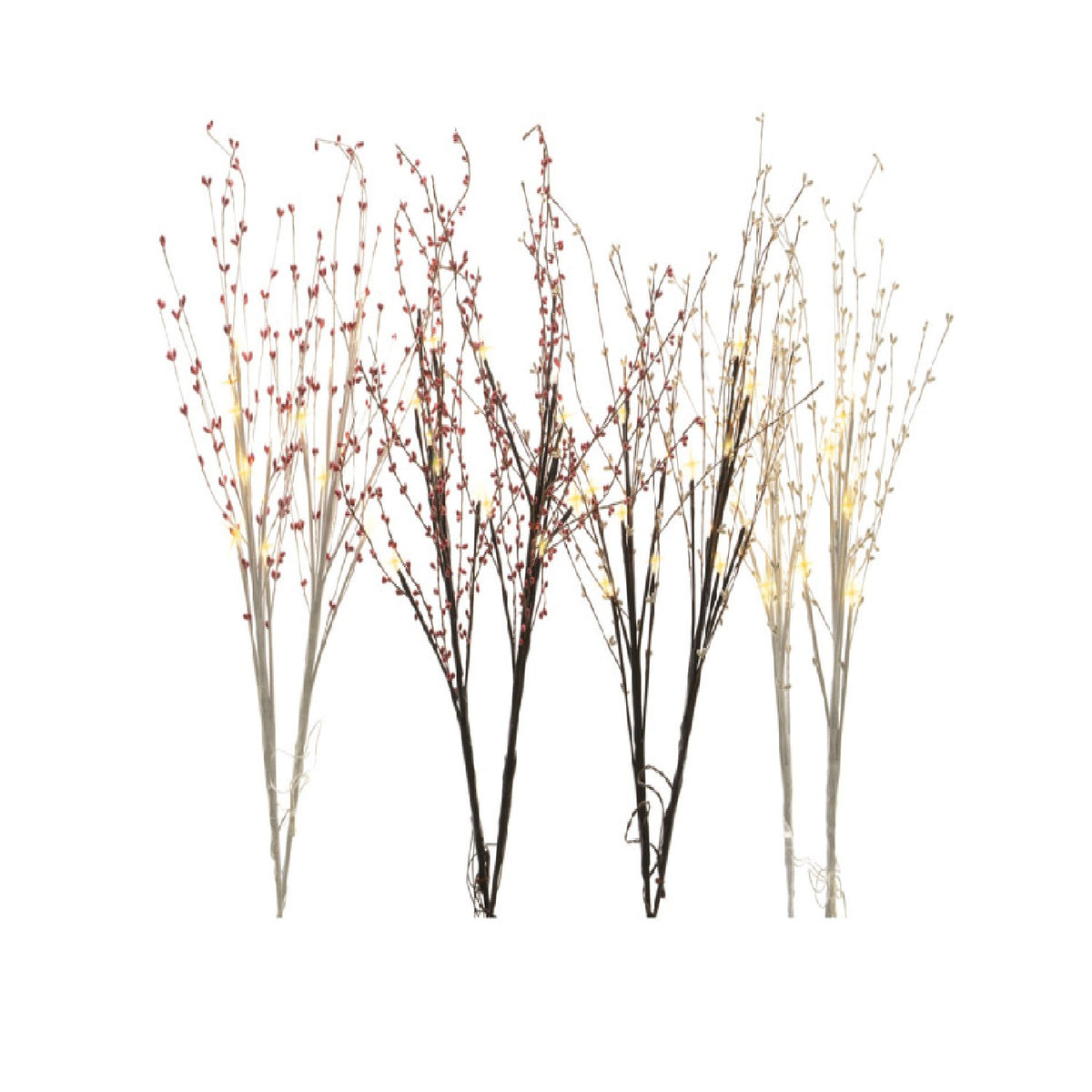 Decoris 482146 LED Berry Branch Christmas Decoration, Plastic