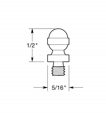 Deltana CHAT003 Cabinet Finial Acorn Tip, PVD Polished Brass