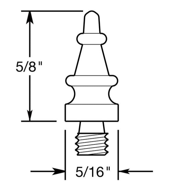 Deltana CHST15 Steeple Tip, Satin Nickel
