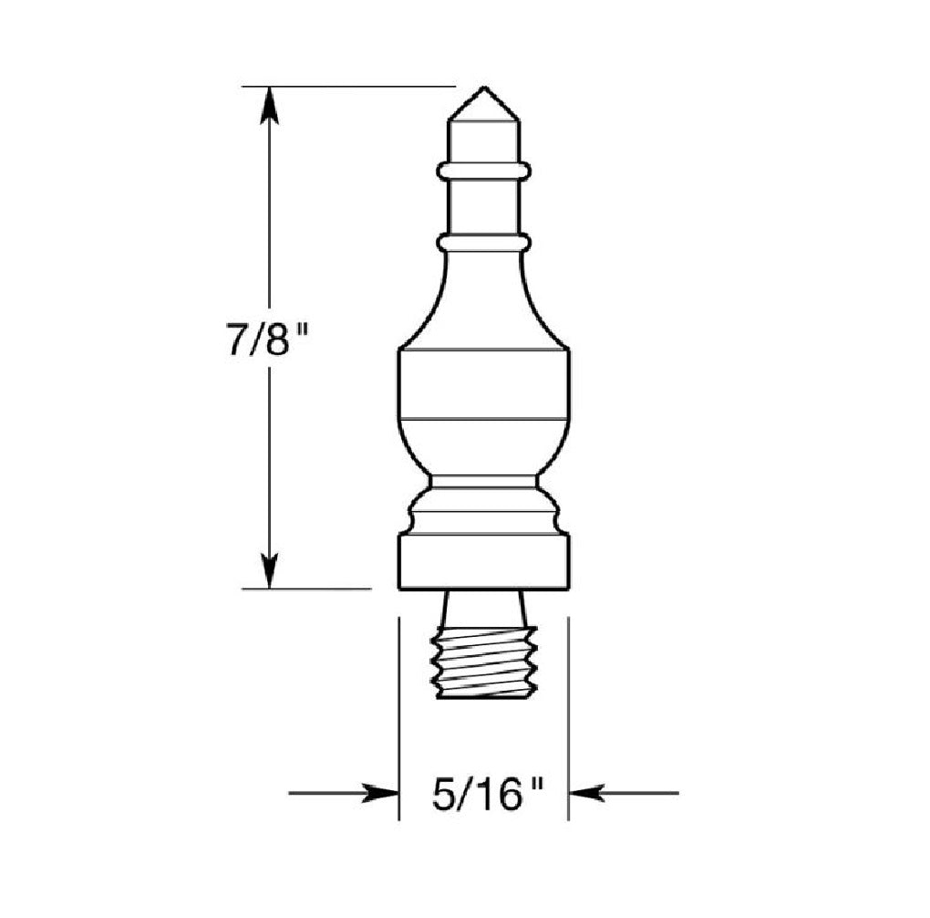 Deltana CHUT15 Hinges Urn Tip, Brushed Nickel