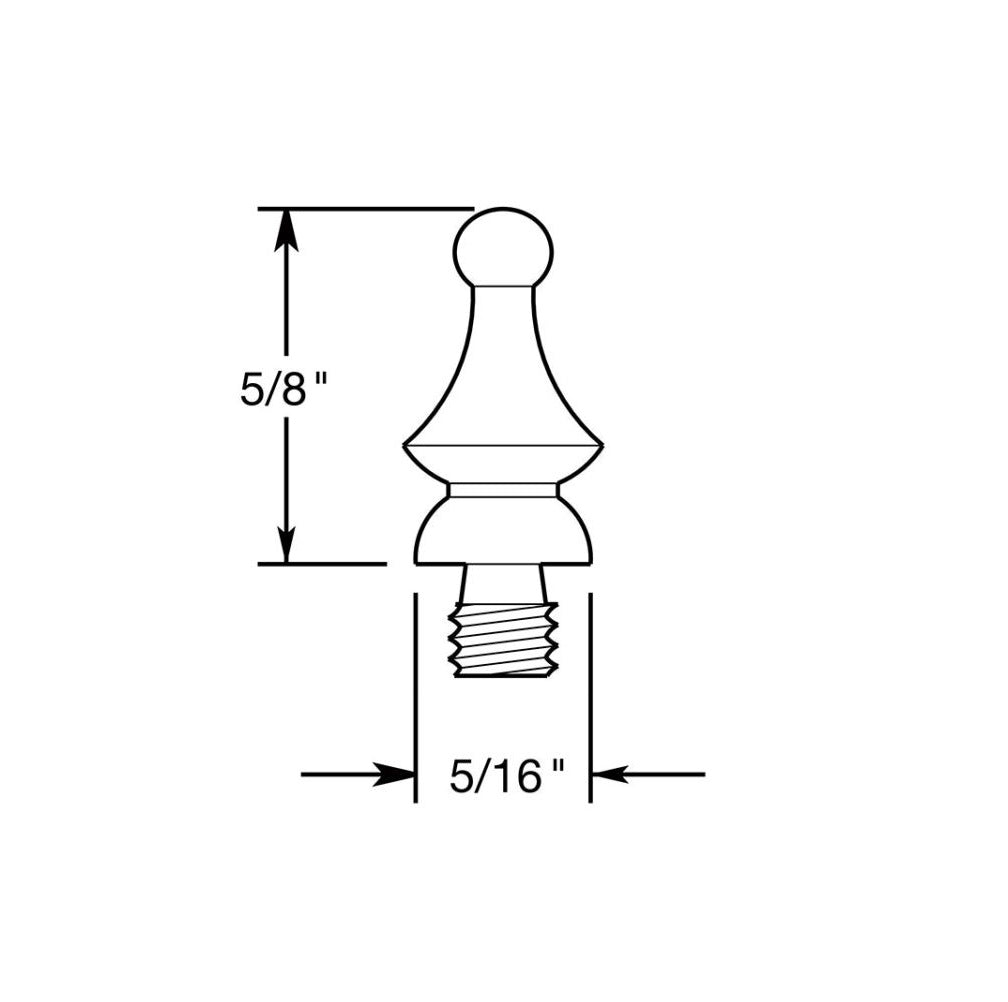 Deltana CHWT003 Windsor Hinge Tip, PVD Polished Brass