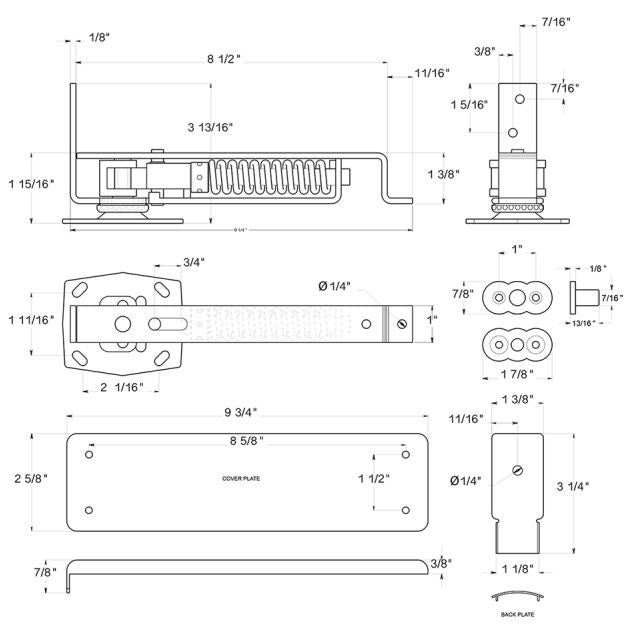 Deltana DASH95USP Spring Hinge, Prime Coat