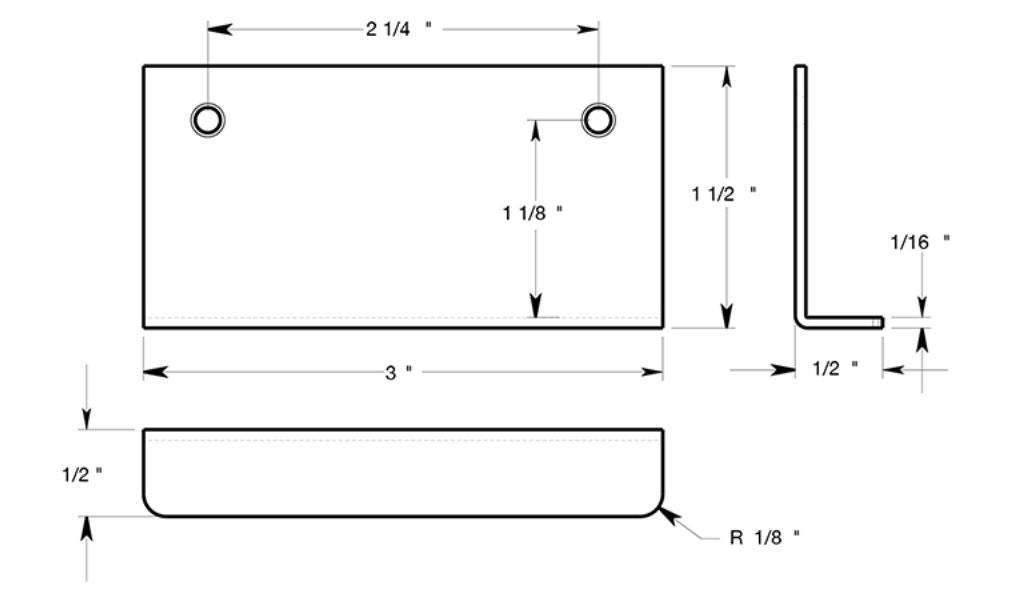 Deltana DCM315U5 Drawer, Cabinet, Mirror Pull, 3" x 1-1/2", Antique Brass