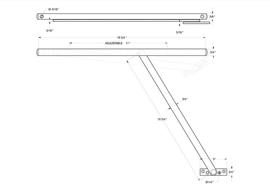 Deltana DCSM10U26 Overhead Door Holder, Bright Chrome