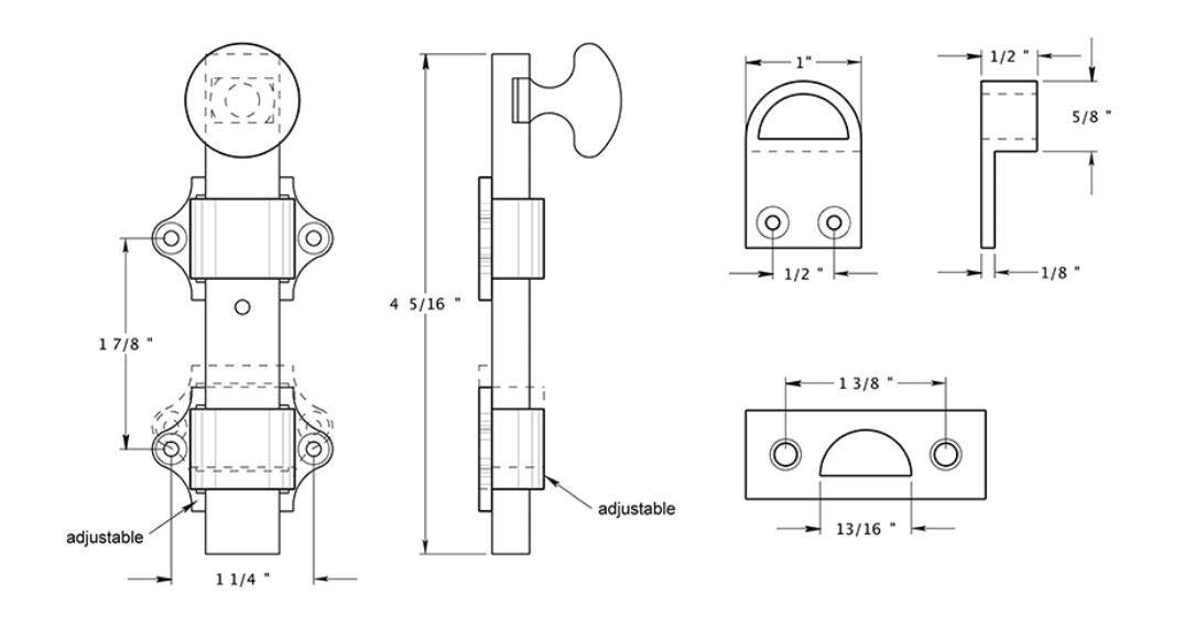 Deltana DDB425U10B Dutch Door Bolt, Heavy Duty, Oil Rubbed Bronze, 4"