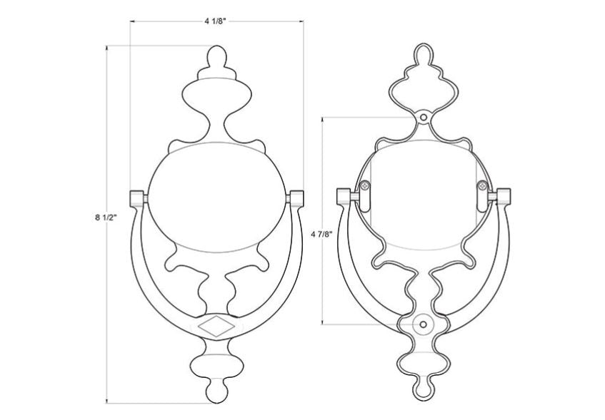 Deltana DK854U26D Door Knocker, Imperial, Satin Chrome