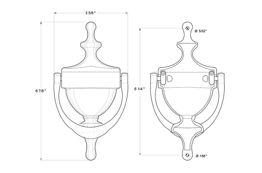 Deltana DK7356U26D Door Knocker, Victorian, Satin Chrome