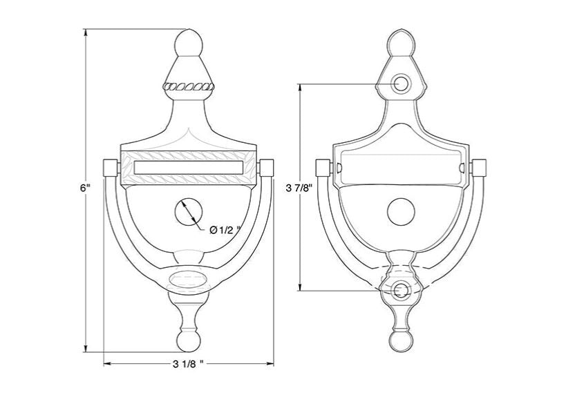 Deltana DKV6RU15 Door Knocker-Viewer, Victorian Rope, Satin Nickel