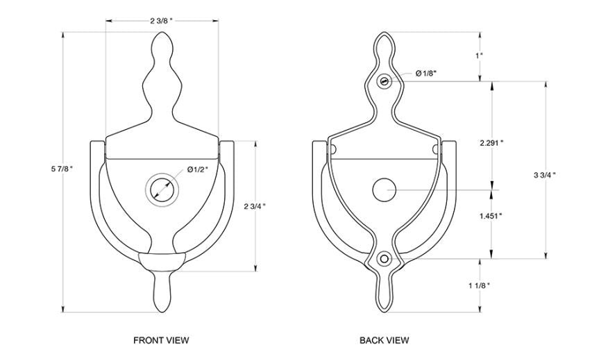 Deltana DKV630U19 Door Knocker-Viewer, Black