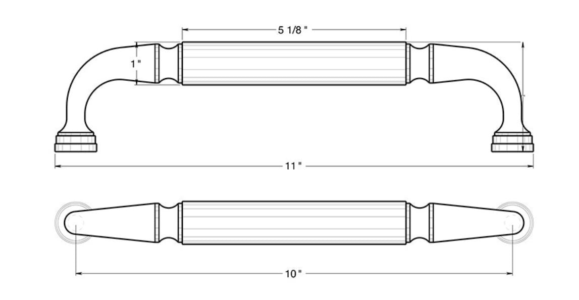 Deltana DP2575U15 Door Pull without Rosette, 10", Satin Nickel