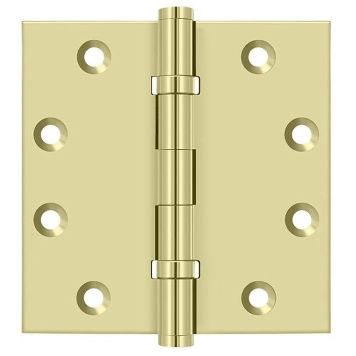 Deltana DSB45B3-UNL Ball Bearings Square Hinge, Unlacquered Bright Brass