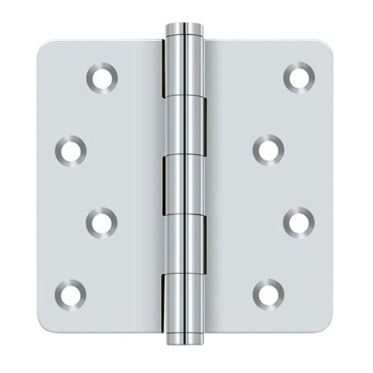 Deltana DSB4R426-RZ Full Mortise Radius Hinge, Bright Chrome