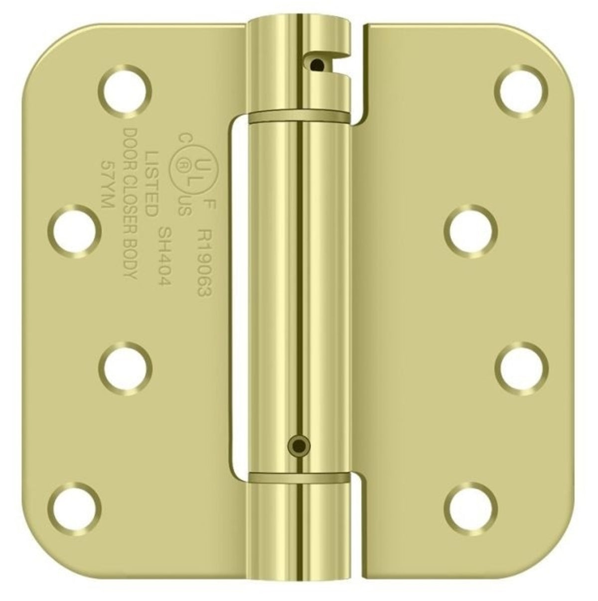 Deltana DSH4R52D Radius Spring Hinge, Zinc Dichromate Plated, 4" x 4"