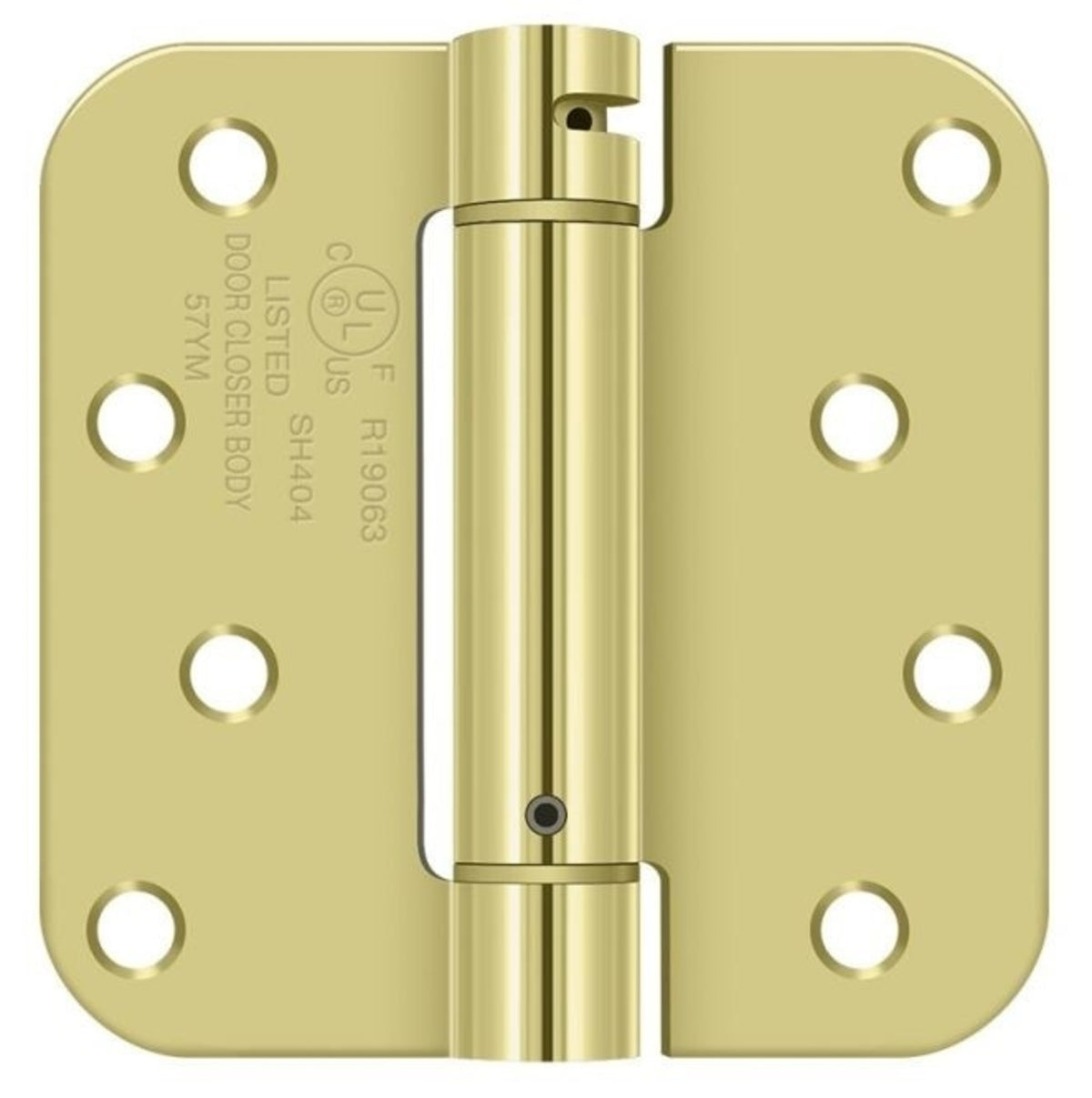 Deltana DSH4R53T Radius Corner Hinge, TT, Bright Brass, 4" x 4"