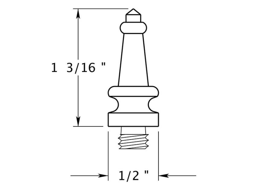 Deltana DSST3 Steeple Design Tip, Bright Brass
