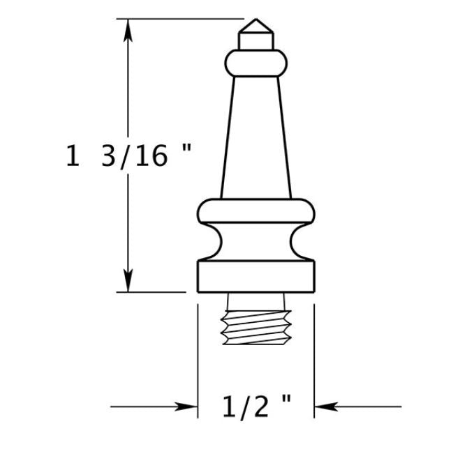 Deltana DSST15 Steeple Tip, Satin Nickel