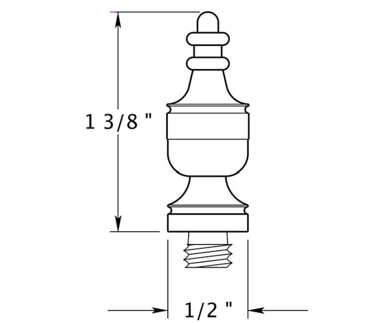 Deltana DSUT4 Urn Design Tip, Satin Brass