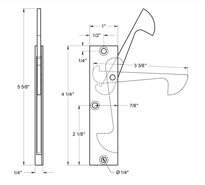 Deltana EPT425U10B Thin Edge Pull, Oil Rubbed Bronze, 4-1/4"